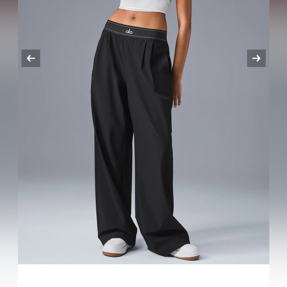ALO Yoga Black Wide-Leg Pants (Suit Up Trouser)